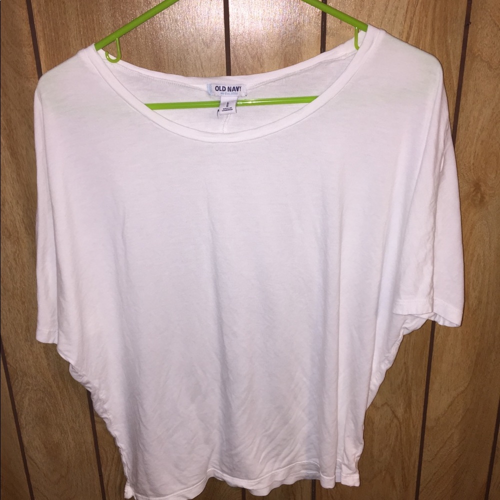 Old Navy Women’s LARGE white cotton tapered shirt